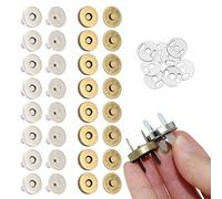 YankMooM Lot de 20 boutons pression magnétiques en métal de 18 mm pour sac à main, sac à dos, cuir, manteau, veste, couture, loisirs créatifs (argent/bronze)