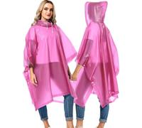 YANKUIRUI Lot de 2 ponchos de pluie imperméables pour homme et femme - Cape de pluie pour Disney, randonnée, cyclisme, camping et voyage, Rose, taille unique