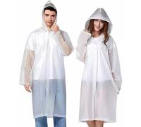 YANKUIRUI Lot de 2 ponchos de pluie réutilisables en EVA pour homme et femme avec capuche pour extérieur Disney, 2 Blanc Adulte, taille unique