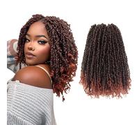 Yanky Cheveux au crochet pré-torsadés 30,5 cm Noir Naturel Kinky Spring Twist Mini tresses sénégalaises (Ombre Rouge Gingembre, Lot de 10)