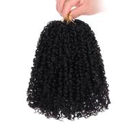 Yanky Twist Lot de 10 extensions de cheveux bouclés au crochet, 240 mèches, fibre douce à haute température pour une installation facile, 30,5 cm, noir naturel