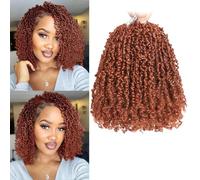 Yanky Twist Lot de 10 paquets de 10 extensions de cheveux crépus au crochet - 20,3 cm - pré-torsadés - Noir naturel - 20,3 cm - 20,3 cm