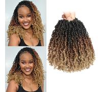 Yanky Twist Lot de 10 paquets de 10 tresses sénégalaises pré-torsadées - 30,5 cm - Noir naturel - 3 tons de brun ombré