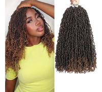 Yanky Twist Lot de 10 paquets de 10 tresses sénégalaises pré-torsadées - 40,6 cm - Noir naturel (ombré brun foncé moyen)