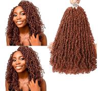 Yanky Twist Lot de 10 paquets de 10 tresses sénégalaises pré-torsadées au crochet - 40,6 cm - Noir naturel - 40,6 cm