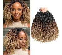 Yanky Twist Lot de 10 paquets de 10 tresses sénégalaises pré-torsadées au crochet - Noir naturel - 20,3 cm - OT30/27 (3 tons de brun ombré), 20,3 cm
