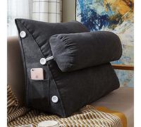 Yanman Coussin cale avec cou réglable, coussin de dossier pour tête de lit, canapé-lit, soutien lombaire triangulaire, coussin de lecture, pour jouer ou regarder la télévision