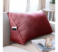 Yanman Coussin en coin grand soutien lombaire pour lit, dossier de tête de canapé, coussin de lecture doux avec housse respirante, amovible et lavable