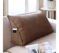 Yanman Coussin en coin grand soutien lombaire pour lit, dossier de tête de canapé, coussin de lecture doux avec housse respirante, amovible et lavable