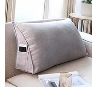 Yanman Coussin en coin grand soutien lombaire pour lit, dossier de tête de canapé, coussin de lecture doux avec housse respirante, amovible et lavable