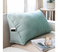 Yanman Coussin en coin grand soutien lombaire pour lit, dossier de tête de canapé, coussin de lecture doux avec housse respirante, amovible et lavable