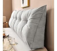 Yanman Grand coussin cale triangulaire pour tête de lit, coussin de lecture, coussin de soutien lombaire, dossier de taille, traversin de positionnement doux, 80 x 50 x 20 cm