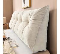 Yanman Grand coussin cale triangulaire pour tête de lit, coussin de lecture, coussin de soutien lombaire, dossier de taille, traversin de positionnement doux, pour canapé, lit de jour, 60 x 50 x 20 cm