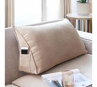 Yanman Grand coussin de soutien lombaire pour lit, tête de lit, canapé, dossier positionné, coussin de lecture doux avec housse respirante, amovible et lavable