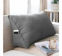 Yanman Grand coussin de soutien lombaire pour lit, tête de lit, canapé, dossier positionné, coussin de lecture doux avec housse respirante, amovible et lavable