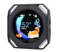 Yanmis 2.1 Moniteur de Température Informatique, PC Température Affichage USB RVB GPU CPU Data Monitor, DIY Dynamic Thème RVB Mini Secondary Screen (Black)