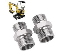 Yanmis 2PCS Adaptateurs de Raccord de Tuyau M14 à M16 pour le Connecteur de Filetage de Tuyau Hydraulique à Excavateur de Excavateur, pour FF Industries, pour MachPro, pour TPM