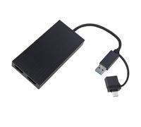 Yanmis Adaptateur USB C vers Double HD, Hub USB 3.0 à Sortie Simultanée 4K 2K avec Câble Hybride pour Moniteur D'ordinateur Portable, Prend en Charge 3 4 USB4