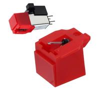 Yanmis Aiguille de Tourne-disque ATN91R, Remplacement pour Cartouche Magnétique Mobile AT91R AT LP3 LP60 PL300, Aiguille Conique 0,6 Mil Rouge