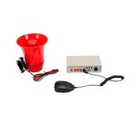 Yanmis Alarme d'avertissement de Voiture Personnalisable, Klaxon de Sirène 130 DB 12 V-24 V avec Microphone, Lecteur MP3 et Lecteur de Carte, Haut-Parleur 25 W AMP pour la sécurité des Véhicules de