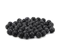Yanmis Boules Filtrantes Bioporeuses 50 Pièces pour Une Filtration Améliorée de L'aquarium en Eau Douce et en Eau de Mer, PVC Durable, Noir, Parfaites pour Les Aquariums (36 mm avec du Coton)