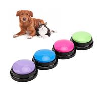 Yanmis Boutons D'enregistrement pour Chien pour la Communication, Ensemble de Boutons Parlants pour Chien 4 Couleurs, Buzzer D'entraînement pour Animaux de Compagnie Enregistrable en 30