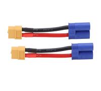 Yanmis Câble Adaptateur XT60 à EC5 Haute Performance 12AWG Silicone pour Véhicules RC Bateaux 2 Pièces