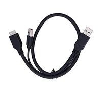 Yanmis Câble d'alimentation et de Données, Câble USB-A vers USB 2.0 Micro B, 3.0 vers Micro B Y Mâle vers Mâle, avec Alimentation Auxiliaire pour Disque Dur Mobile Noir
