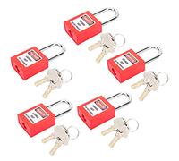 Yanmis Cadenas de sécurité avec Serrure de Verrouillage, 5 Ensembles pour le Transport de la Logistique de L'énergie Nu ire, en Nylon et en Acier PA, Isolation de 38 Mm (rouge)
