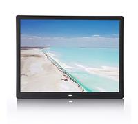 Yanmis Cadre Photo Numérique 15 Pouces, Résolution 1024 X 768, Rapport D'affichage 4:3, écran LED avec Carte Mémoire de 16 Go, Prise en Charge MP3 MP4 AVI RMVB, Alarme de Calendrier, pour (Prise UE)
