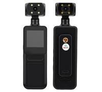 Yanmis Caméra Corporelle 4K, Caméra Portable HD WiFi à Objectif Rotatif à 180 Degrés avec écran HD de 1,3 Pouces, Enregistreur Vidéo pour Les Sports de Plein Air et Les Voyages