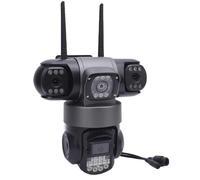Yanmis Caméra de sécurité Triple Lens, Caméra de Surveillance WiFi 2 Voies Parler de Détection de Mouvement D'alarme Intelligente IP66 Systèmes de sécurité à Domicile (Prise UE)