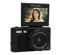 Yanmis Caméra Numérique 5K pour la Photographie, 3in 18x 75MP WiFi Digital Camera 180 ° Screen avec 52 Mm Macro LED Light Instant WiFi Partage, pour Vlog Selfie Travel (Black)