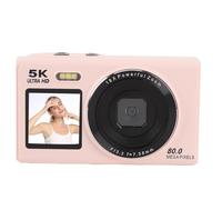 Yanmis Caméra Numérique 5K pour Photographie, 80MP HD 18X Zoom Autofocus WiFi vlog Camera pour Youtube avec 2,8 + 1,5 Pouce à Double écran, Carte Mémoire 32 Go (Pink)