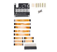 Yanmis Carte Adaptateur PCIe vers 4 Canaux PCIe FFC, Compatible avec RasPi 5, Module D'extension PCIe Gen2 avec 4 Connecteurs FFC, Prend en Charge L'empilage de Plusieurs Chapeaux PCIe