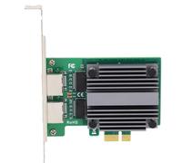 Yanmis Carte Réseau PCIe 2,5 G pour Chipset I226 V, Jeux à Grande échelle, 100/1000/2500 Mbps, 2 Ports, Support à Profil Bas, Conception de Dissipateur Thermique en Aluminium, Placage