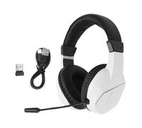 Yanmis Casque de Jeu sans Fil, Casque de Jeu sans Fil 2,4 G/Bluetooth 5.4 RVB avec Micro Antibruit, pour PC, OS X, Smartphone, Tablette (White)