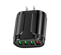 Yanmis Chargeur Mural USB 4 Ports 1,5 A Cube Adaptateur d'alimentation, Prise de Bloc USB à Charge Rapide pour 14 Pro 13 12, Note 20 Ultra S22, - PC Ignifuge, Sortie de sécurité élevée