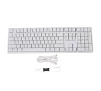 Yanmis Clavier de Jeu sans Fil, BT 2,4 GHz USB C Clavier Mécanique à 3 Mode Câblé Backlit LED Bleu, 108 Touches, Hot Swappable, Commutateurs Bleus pour Ordinateur (White)
