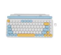 Yanmis Clavier de Machine à écrire Rétro sans Fil avec Support de | Double Connexion Bluetooth 5.0 et 2,4 G, Intégrée pour Contenir des Appareils jusqu'à 12,9 Pouces, Jolis Capuchons de