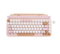 Yanmis Clavier de Machine à écrire Rétro sans Fil avec Support de | Double Connexion Bluetooth 5.0 et 2,4 G, Intégrée pour Contenir des Appareils jusqu'à 12,9 Pouces, Jolis Capuchons de