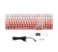 Yanmis Clavier Mécanique sans Fil, 3 Mode BT BT 2,4 GHz USB C Hot Swappable Gaming Keyboard, Blue Switch, RVB Backlit pour Ordinateur Portable Tablette PC Ordinateur (Blanc Rose)