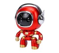 Yanmis Compagnon Robot de Bureau AI avec Chat Vocal (Rouge) | Batterie 1000 MAh, Autonomie de 200 Minutes, Yeux Expressifs LED, 37 Langues, Conception sans Fil, Robot de Relation avec