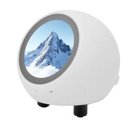 Yanmis Compagnon Robot de Bureau AI, avec écran de 1,28 Pouces, Réveil Vocal, Horloge Météo WiFi, Bluetooth 5.0 pour Chat Interactif et Divertissement