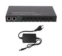 Yanmis Convertisseur de Média Ethernet, Port Réseau RJ45 10/100/1000 M, Convertisseur de Média Fibre Optique SFP, émetteur-récepteur, Transmission Efficace, jusqu'à 120 Km (Prise UE)