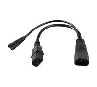 Yanmis Cordon d'alimentation IEC320 C14 à C13 C7, Câble Répartiteur en Y Ignifuge 10 A 250 V 32 Cm, avec Conducteur en Cuivre sans Oxygène en PVC, pour Projecteurs et Scanners