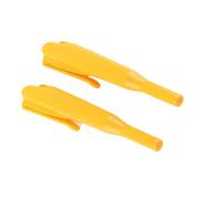 Yanmis Couvercle de Crayon Charpentier avec Protection Efficace, Paquet de 2 Couvercles de Marqueurs de Bois à Long Nez, Wagon Idéaux, Matériau ABS (Yellow)