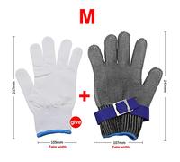 Yanmis de Cmail en Mailles en Métal pour le Travail de Tronçonneuse de Coupe de Coupe de Viande, coupé en Acier Inoxydable avec 5 Niveaux de, Protection des Mains, Facile à Nettoyer, pour Saisir