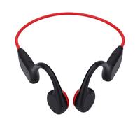 Yanmis Écouteurs à Conduction Osseuse, écouteurs de Course à Oreille Ouverte, BT 5.4, étanche IPX8, Jeu 4-8H, Lecteur MP3 32 Go pour la Natation et Le Cyclisme (Noir Rouge)