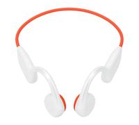 Yanmis Écouteurs à Conduction Osseuse, écouteurs de Course à Oreille Ouverte, BT 5.4, étanche IPX8, Jeu 4-8H, Lecteur MP3 32 Go pour la Natation et Le Cyclisme (Blanc Orange)